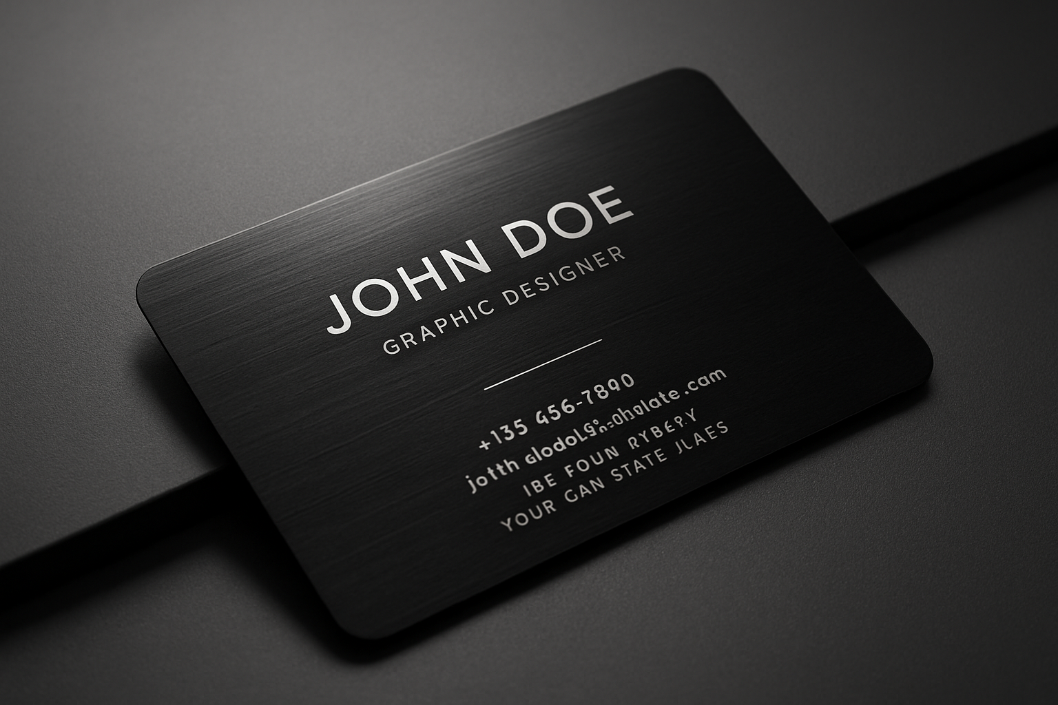 Black metal aluminum business card